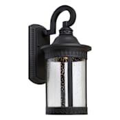 Forte Lighting Single Light 16" Tall LED Outdoor Wall Sconce with Clear Seeded Glass Panels Black