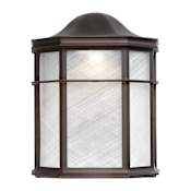 Forte Lighting Single Light 10" Tall Outdoor Flush Mount Wall Sconce with White Acrylic Panel Antique Bronze