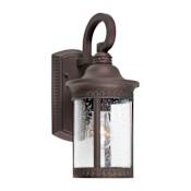 Forte Lighting Single Light 14" Tall Outdoor Wall Sconce with Clear Seeded Glass Panels Antique Bronze