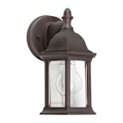Forte Lighting Single Light 10" Tall Outdoor Wall Sconce with Clear Beveled Glass Panels Antique Bronze