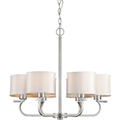 Forte Lighting 6 Light 1 Tier Chandelier Brushed Nickel