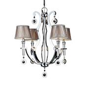 Forte Lighting 4 Light 24" Wide Chandelier with Fabric Shades Chrome
