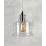 Forte Lighting Single Light 7" Wide Mini Pendant with Clear Glass Shade Brushed Nickel