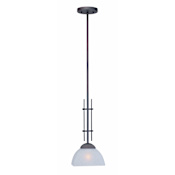 Forte Lighting 8" Wide 1 Light Mini Pendant with White Linen Glass Shade Antique Bronze
