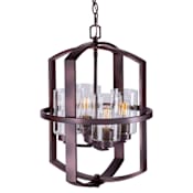 Forte Lighting Hyde 4 Light 16" Wide Pillar Candle Pendant Antique Bronze