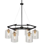 Forte Lighting Tyrone 6 Light 28" Wide Ring Chandelier Black and Soft Gold