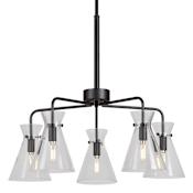 Forte Lighting Beaker 5 Light 24" Wide Chandelier Black