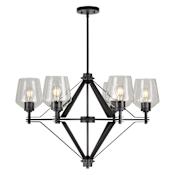 Forte Lighting Chalice 6 Light 31" Wide Pillar Candle Chandelier Black