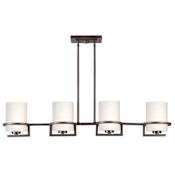 Forte Lighting Halo 4 Light 40" Wide Linear Pendant Antique Bronze