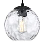 Forte Lighting Milo 8" Wide Mini Pendant with Globe Shade Black