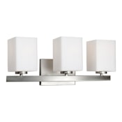 Forte Lighting 3 Light 19" Wide Bathroom Vanity Light with Satin Opal Glass Shades Brushed Nickel