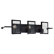 Forte Lighting 3 Light 31" Wide Bathroom Vanity Light with Clear Seedy Glass Panels Black