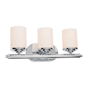 Forte Lighting 3 Light 18" Wide Bathroom Vanity Light with Satin Opal Glass Shades Chrome