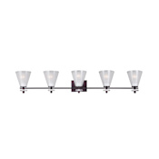 Forte Lighting 5 Light 46" Wide Bathroom Vanity Light Antique Bronze
