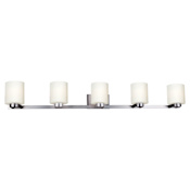 Forte Lighting Mona 5 Light 53" Wide Bathroom Vanity Light Brushed Nickel