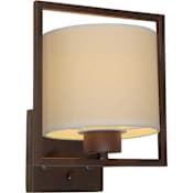 Forte Lighting 1 Light Wall Sconce with Drum Shade Antique Bronze