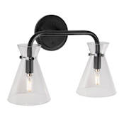 Forte Lighting Beaker 2 Light 16" Wide Bathroom Vanity Light Black