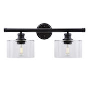 Forte Lighting Zane 2 Light 21" Wide Bathroom Vanity Light Black