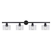 Forte Lighting Zane 4 Light 45" Wide Bathroom Vanity Light Black