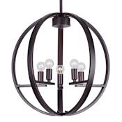 Forte Lighting 5 Light 17-1/4" Wide Pendant Antique Bronze