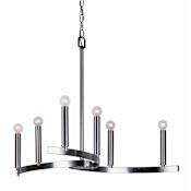 Forte Lighting 6 Light 27" Wide Chandelier Brushed Nickel