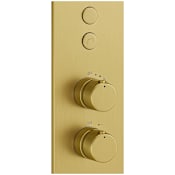 Fortis Lineabox Thermostatic Valve Trim Only - Less Rough In Brushed Gold