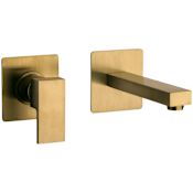 Fortis Corsini 1.2 GPM Wall Mounted Widespread Bathroom Faucet Brushed Gold