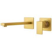 Fortis Scala 1.2 GPM Widespread Bathroom Faucet with Pop-Up Drain Assembly Brushed Gold