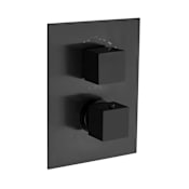 Fortis Scala Thermostatic Valve Trim Only with Dual Knob Handles and Integrated Diverter - Less Rough In Brushed Black