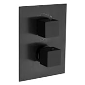 Fortis Scala Thermostatic Valve Trim Only with Dual Knob Handles and Integrated Diverter - Less Rough In Matte Black