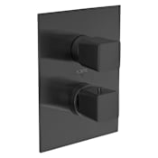 Fortis Abruzzo 1/2" Thermostatic Valve Trim Only with Double Knob Handle and Volume Control - Less Rough In Brushed Black