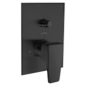 Fortis Abruzzo Two Function Pressure Balanced Valve Trim Only with Double Knob, Integrated Diverter and Lever Handle - Less Rough In Brushed Black