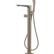 Fortis Vibiana Floor Mounted Clawfoot Tub Filler with Built-In Diverter - Includes Hand Shower Brushed Nickel