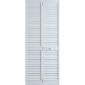 Frameport Plantation 36 Inch by 80 Inch Louver/Louver Interior Bifold Door with Installation Hardware White