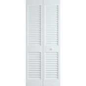 Frameport Plantation 32 Inch by 80 Inch Louver/Louver Interior Bifold Door with Installation Hardware Primed