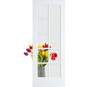 Frameport Clear Glass 32 Inch by 80 Inch 10 Lite Interior Slab French Door Primed