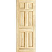 Frameport Colonial 32 Inch by 80 Inch Double Hip 6 Panel Interior Slab Passage Door Unfinished