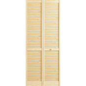 Frameport Classic 30 Inch by 80 Inch Louver/Louver Interior Bifold Door with Installation Hardware Unfinished
