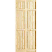 Frameport Classic 32 Inch by 80 Inch Double Hip 6 Panel Interior Bifold Door with Installation Hardware Unfinished