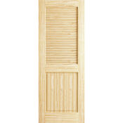 Frameport Classic 36 Inch by 80 Inch Double Hip Louver/Panel Interior Slab Passage Door Unfinished