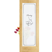 Frameport Frosted Privacy Glass 32 Inch by 80 Inch Pantry 1 Lite Interior Slab Passage Door Unfinished