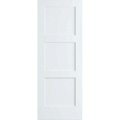 Frameport Shaker 30 Inch by 80 Inch Flat 3 Panel Interior Slab Passage Door Primed