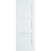 Frameport Shaker 36 Inch by 80 Inch Flat 3 Panel Interior Slab Passage Door Primed