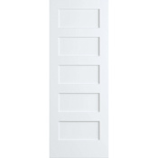 Frameport Shaker 24 Inch by 80 Inch Flat 5 Panel Interior Slab Passage Door Primed