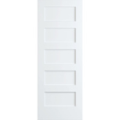 Frameport Shaker 28 Inch by 80 Inch Flat 5 Panel Interior Slab Passage Door Primed