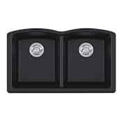 Franke Ellipse 33" x 20" Undermount Double Basin Granite Kitchen Sink Matte Black
