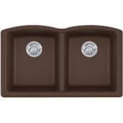 Franke Ellipse 33" x 20" Undermount Double Basin Granite Kitchen Sink Mocha