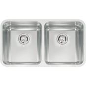 Franke Grande 32-7/8" Undermount Double Basin Stainless Steel Kitchen Sink Silk