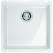 Franke KubusX 17-1/2" Undermount Single Basin Fireclay Ceramic Kitchen Sink Glossy White