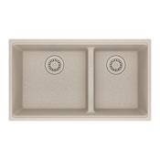 Franke Maris 31" Undermount Low Divide 60/40 Double Basin Granite Kitchen Sink Champagne